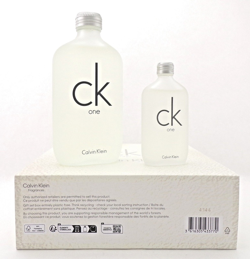 CK One by Calvin Klein  6.7 Oz + 1.6 Oz Eau De Toilette Spray Unisex. New SET